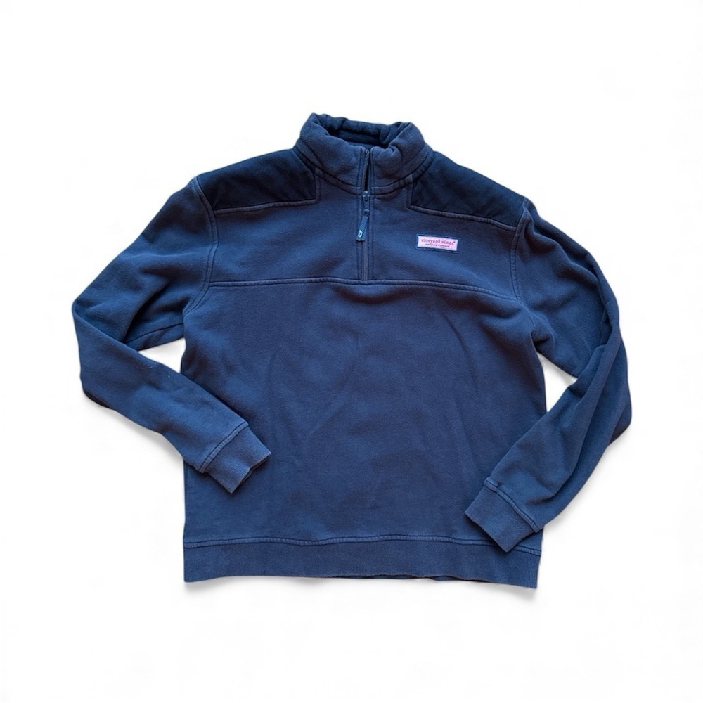 Vineyard Vines Boy's Size XL Shep Shirt Navy Blue 1/4 Zip Pullover Sweatshirt